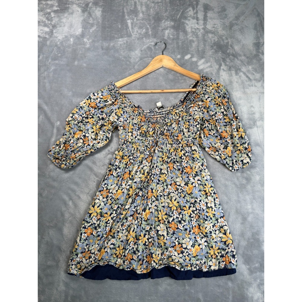 American Eagle Outfitters Mini Dress Women's XSP Multicolor Floral Puff Sleeve